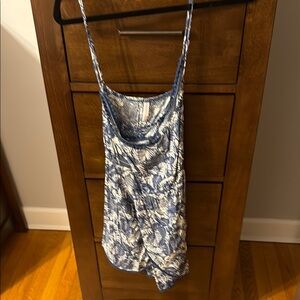 Xhilaration Black and White Ruched Tie Front Camisole Dress
